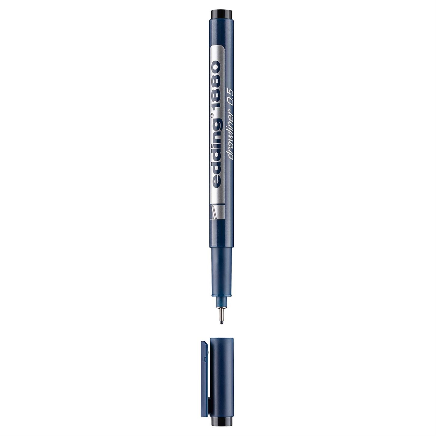 Edding 1880 Teknik Çizim Kalemi Plastik Uç 0.5 mm  Siyah
