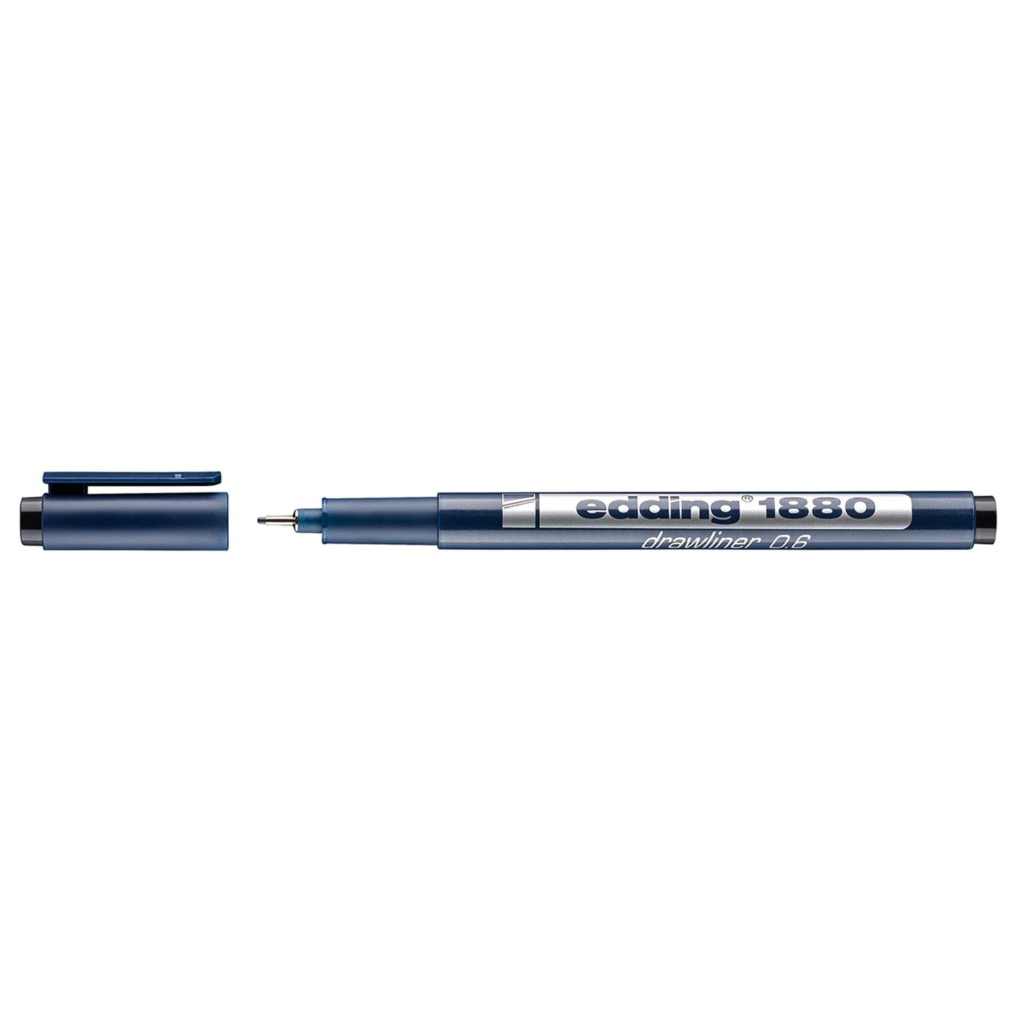 Edding 1880 Teknik Çizim Kalemi Plastik Uç 0.6 mm  Siyah