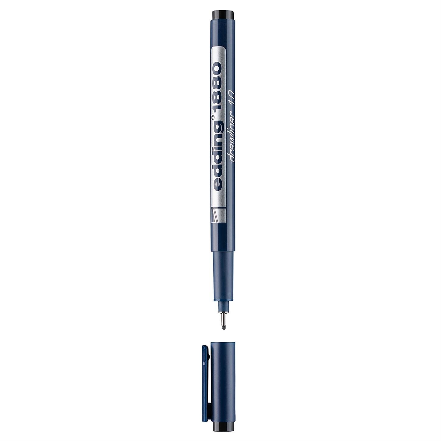 Edding 1880 Teknik Çizim Kalemi Plastik Uç 1 mm Si yah