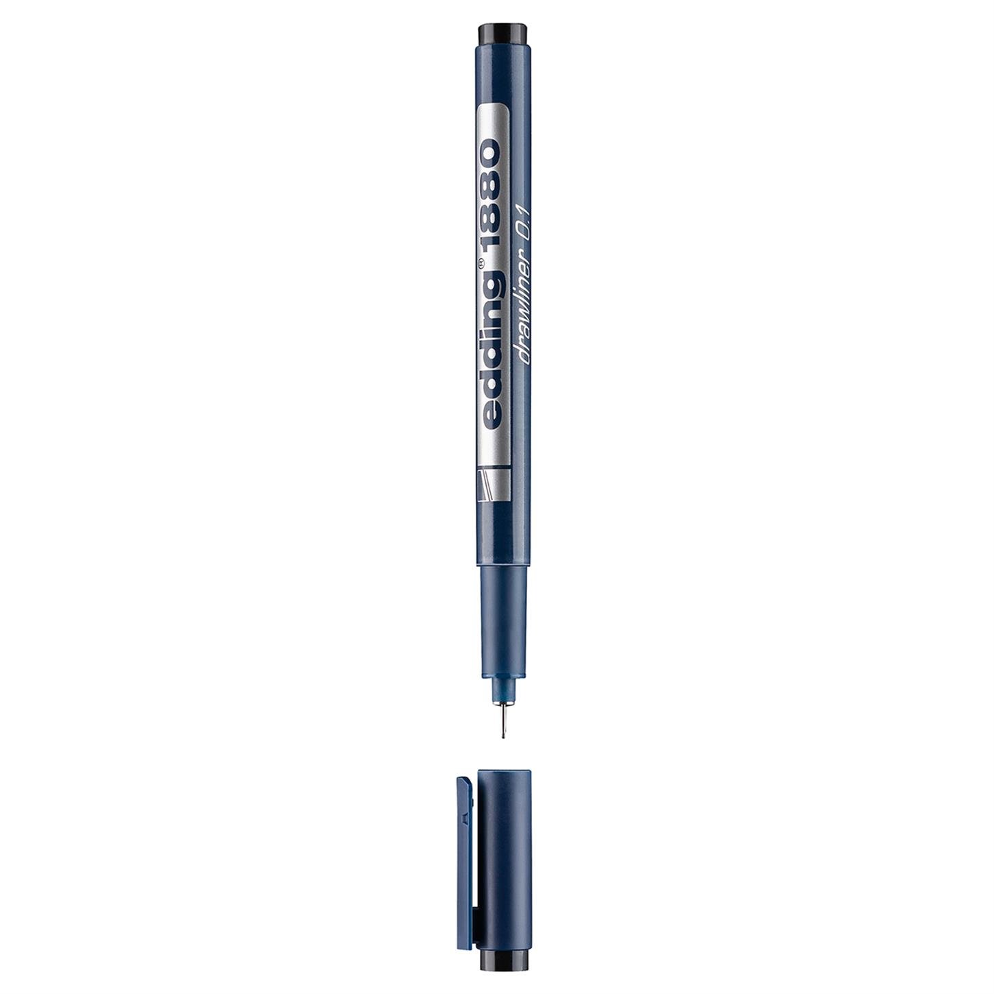 Edding 1880 Teknik Çizim Kalemi Plastik Uç 0.1 mm  Siyah