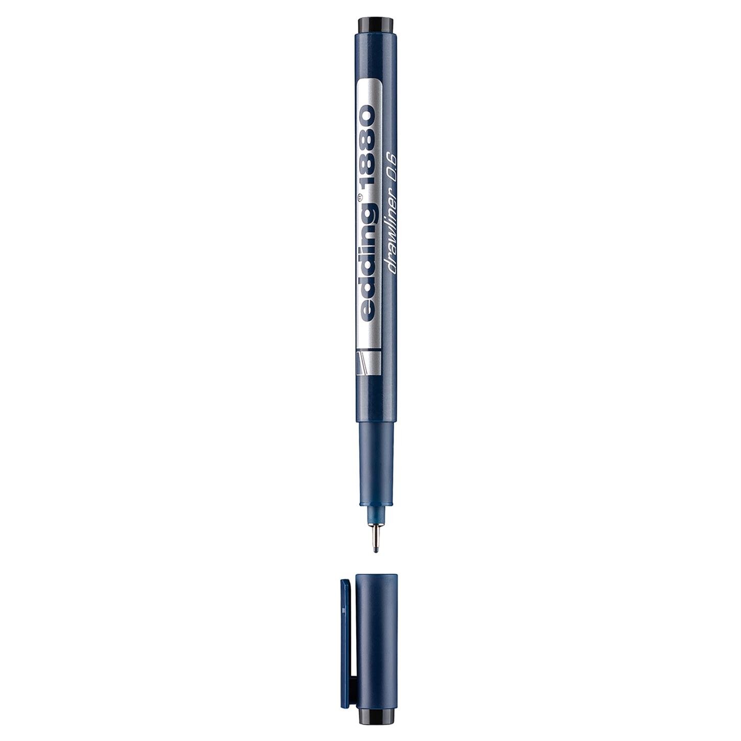 Edding 1880 Teknik Çizim Kalemi Plastik Uç 0.6 mm  Siyah