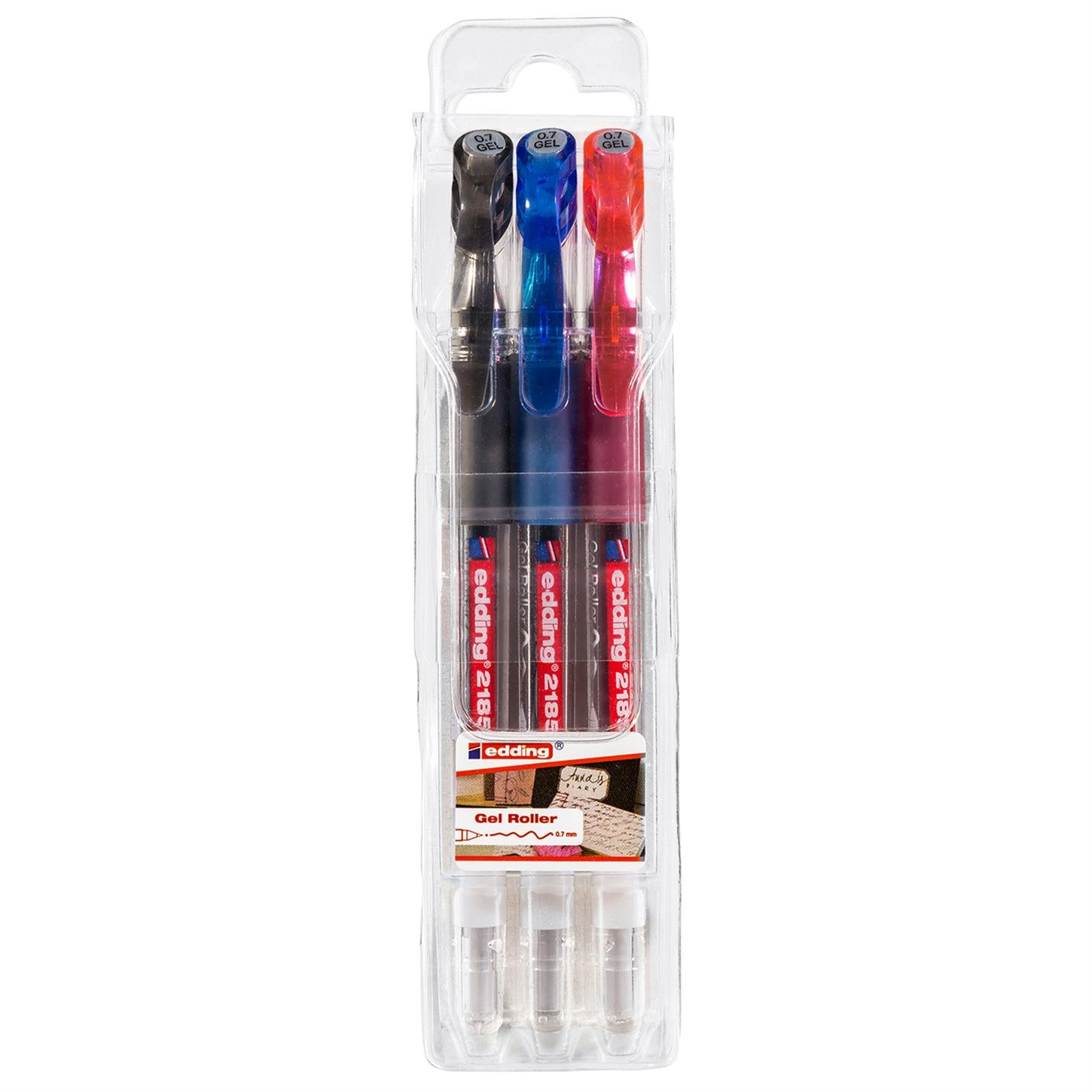 Edding 2185 Jel Roller Kalem, 3‘lü Set Karışık Standart
