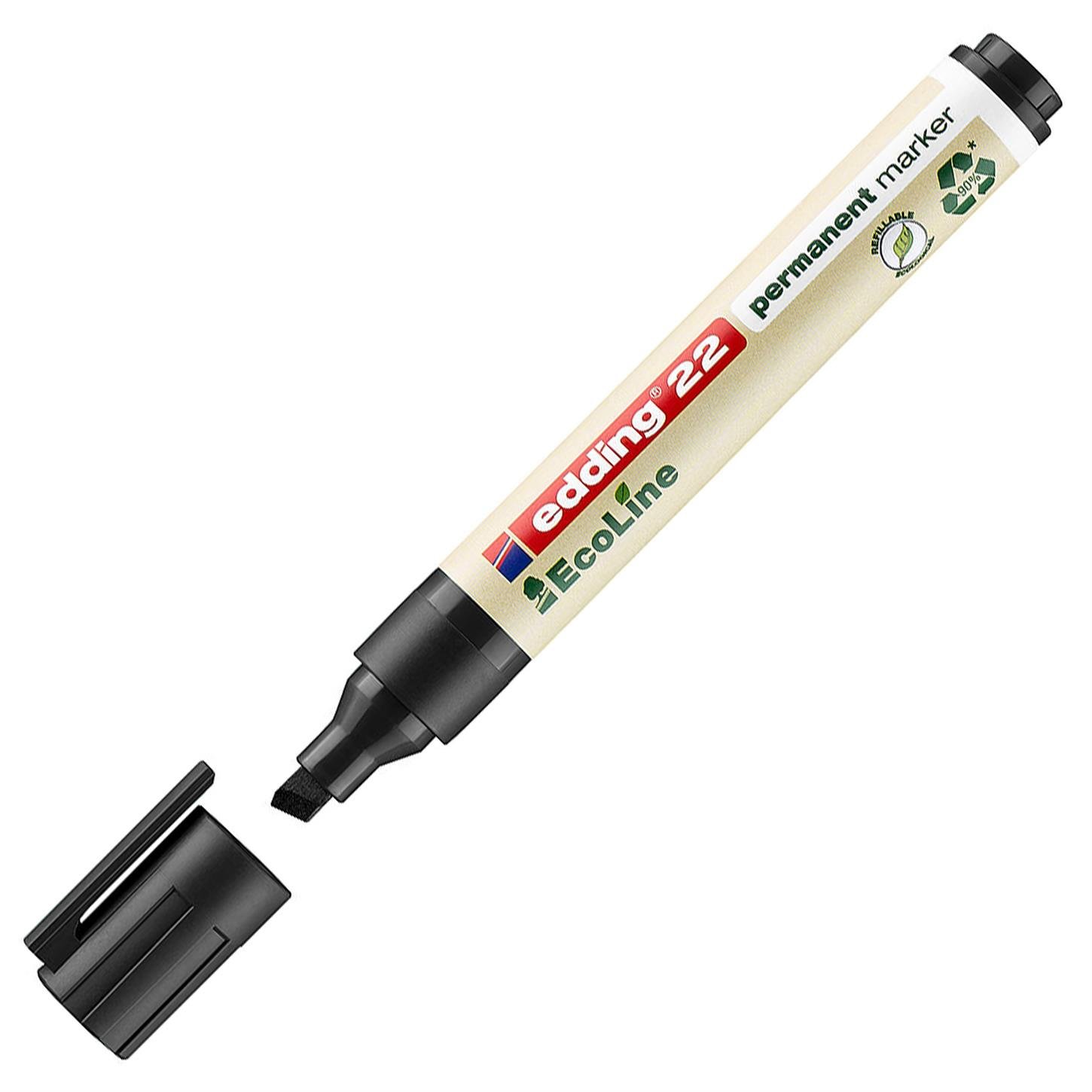 Edding 22 Ecoline Permanent Markör Kesik Uç 1-5 mm  Siyah