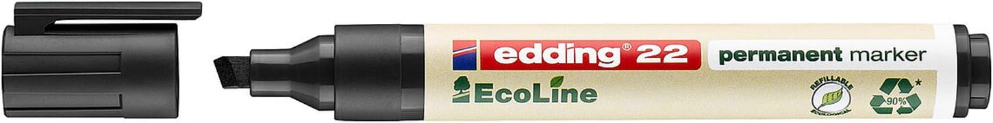 Edding 22 Ecoline Permanent Markör Kesik Uç 1-5 mm  Siyah