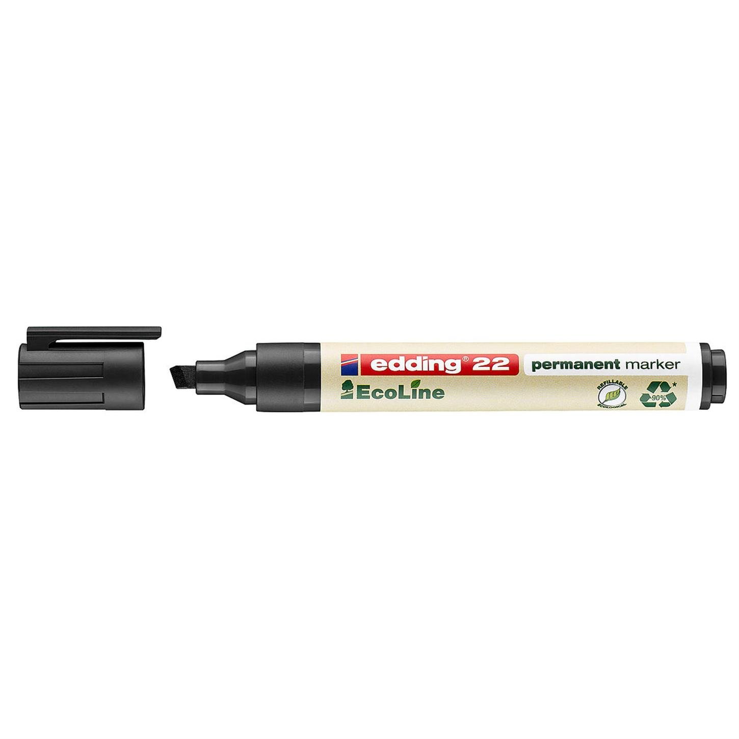 Edding 22 Ecoline Permanent Markör Kesik Uç 1-5 mm  Siyah
