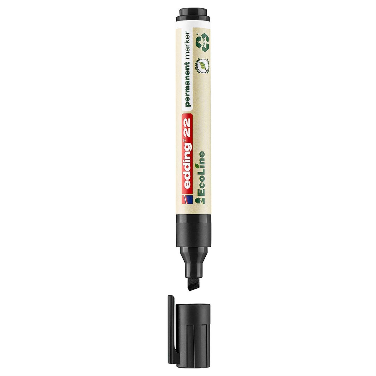 Edding 22 Ecoline Permanent Markör Kesik Uç 1-5 mm  Siyah