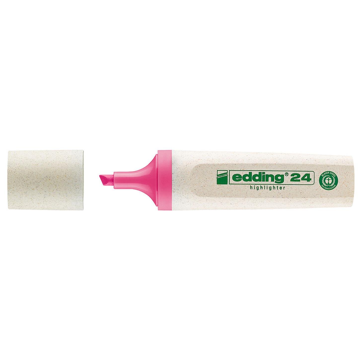 Edding 24 Ecoline Fosforlu Kalem Kesik Uç  2-5 mm Pembe