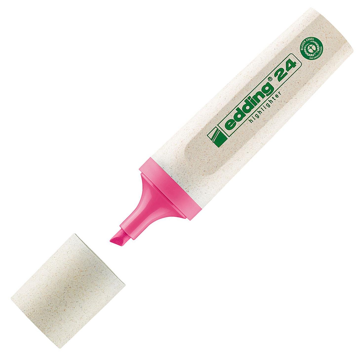 Edding 24 Ecoline Fosforlu Kalem Kesik Uç  2-5 mm Pembe