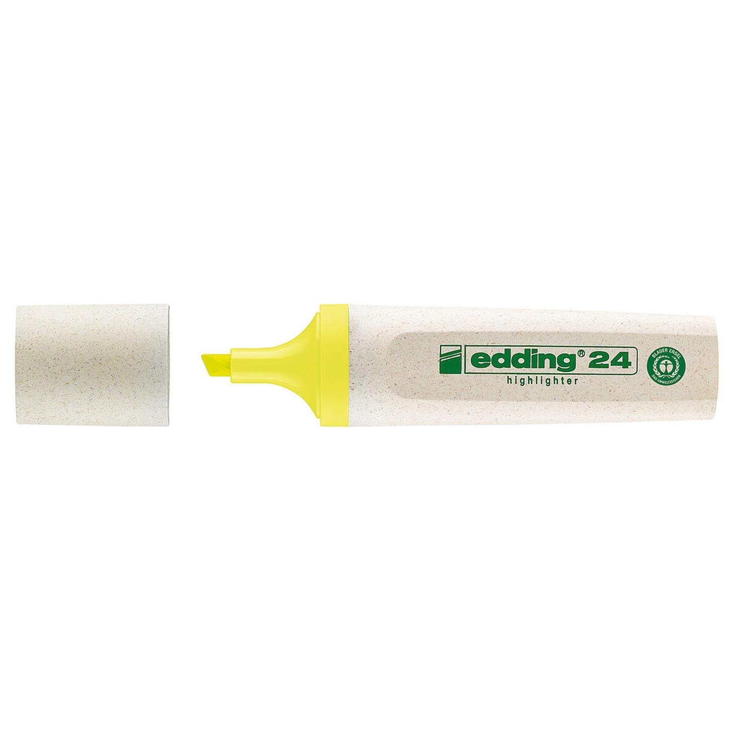 Edding 24 Ecoline Fosforlu Kalem Kesik Uç  2-5 mm Sarı