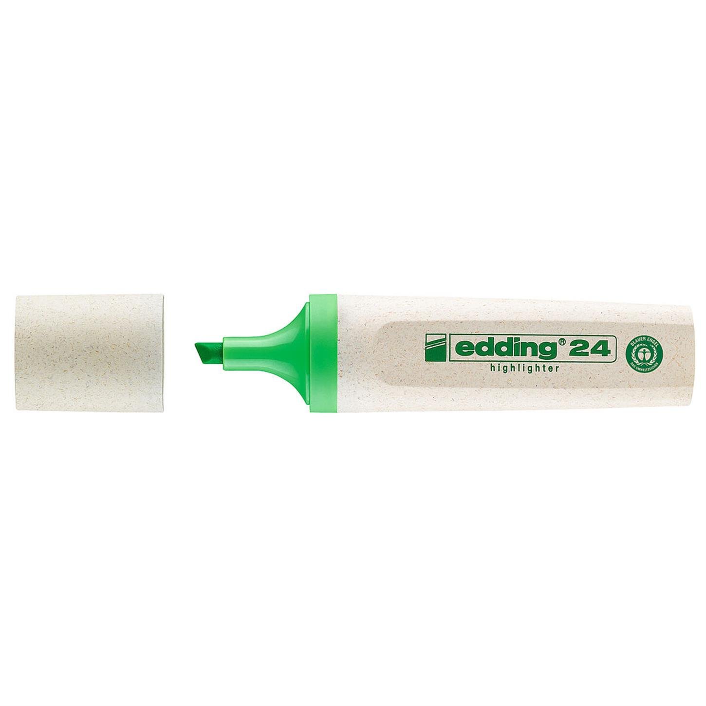 Edding 24 Ecoline Fosforlu Kalem Kesik Uç  2-5 mm Yeşil