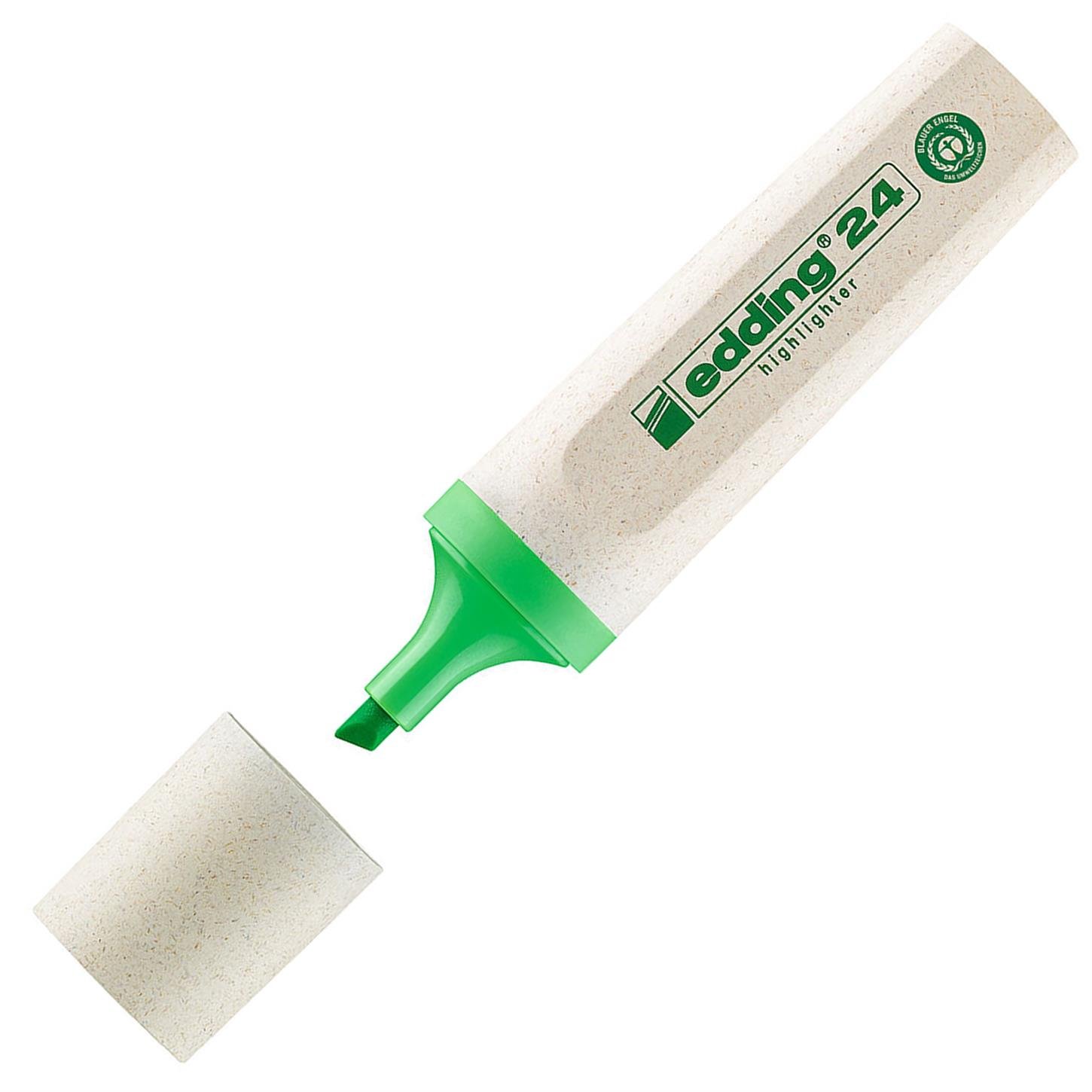 Edding 24 Ecoline Fosforlu Kalem Kesik Uç  2-5 mm Yeşil