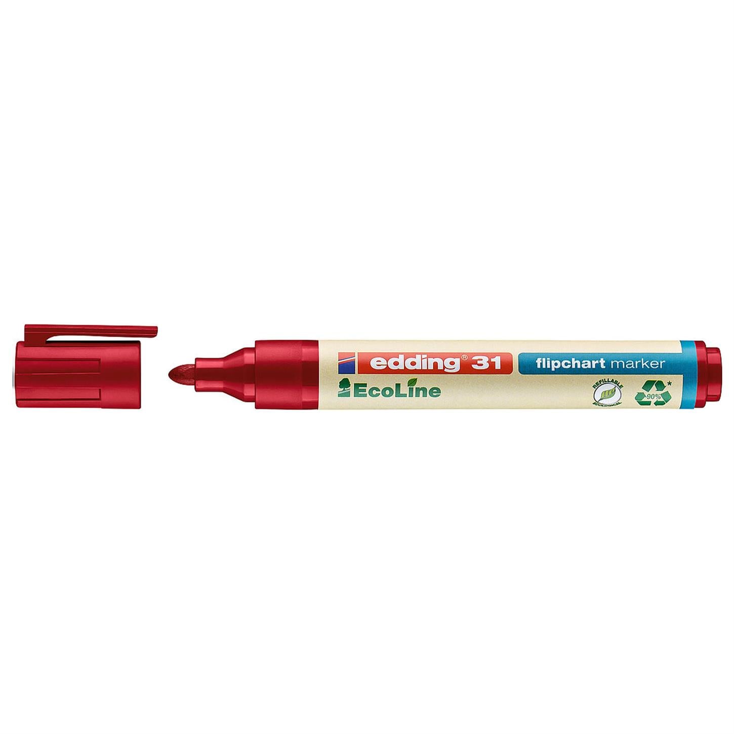 Edding 31 Ecoline Flipchart Kalemi Yuvarlak Uç  1.5-3 mm Kırmızı