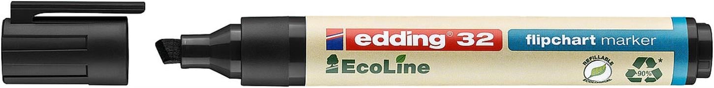 Edding 32 Ecoline Flipchart Kalemi Kesik Uç 1-5 mm  Siyah