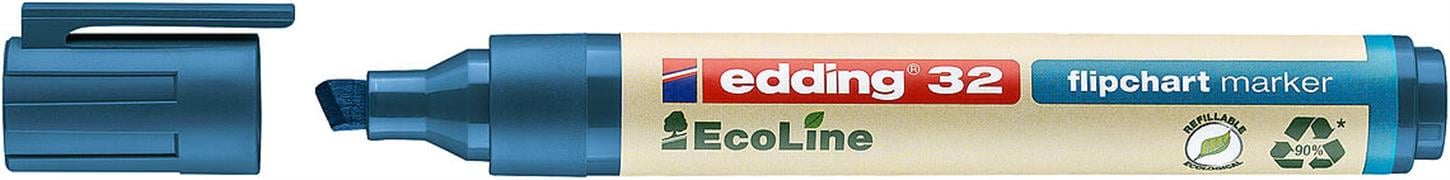 Edding 32 Ecoline Flipchart Kalemi Kesik Uç 1-5 mm  Mavi