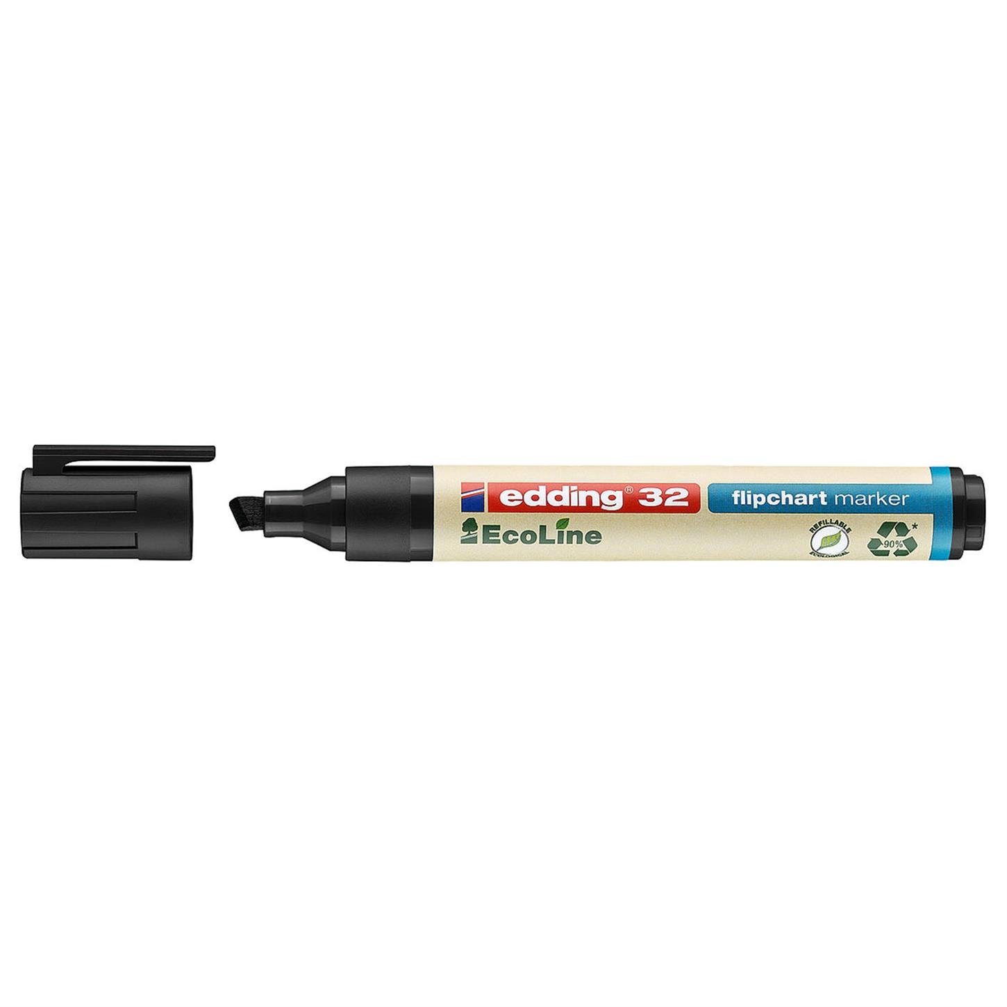 Edding 32 Ecoline Flipchart Kalemi Kesik Uç 1-5 mm  Siyah