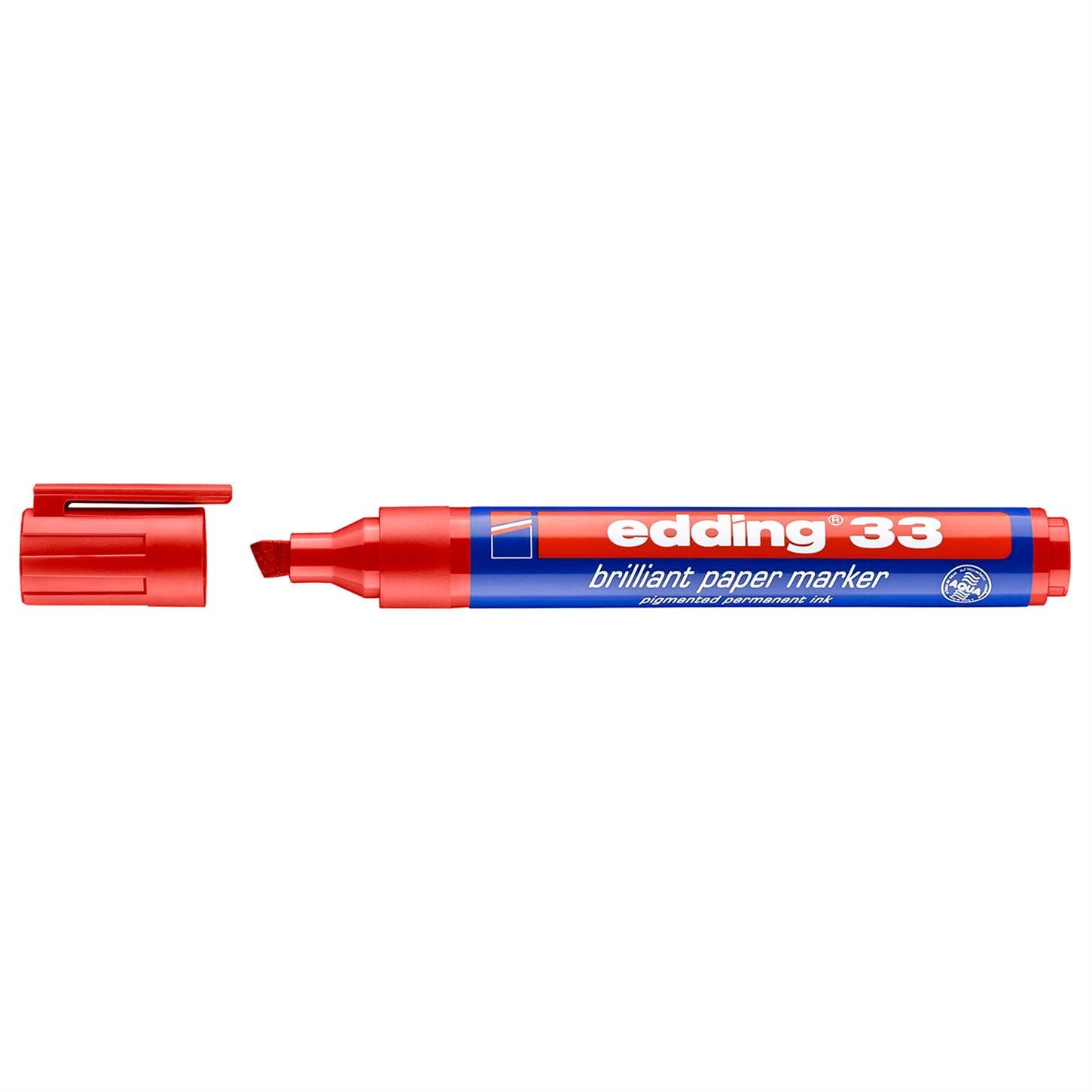Edding 33 Brilliant Kağıt Markörü, Kırmızı