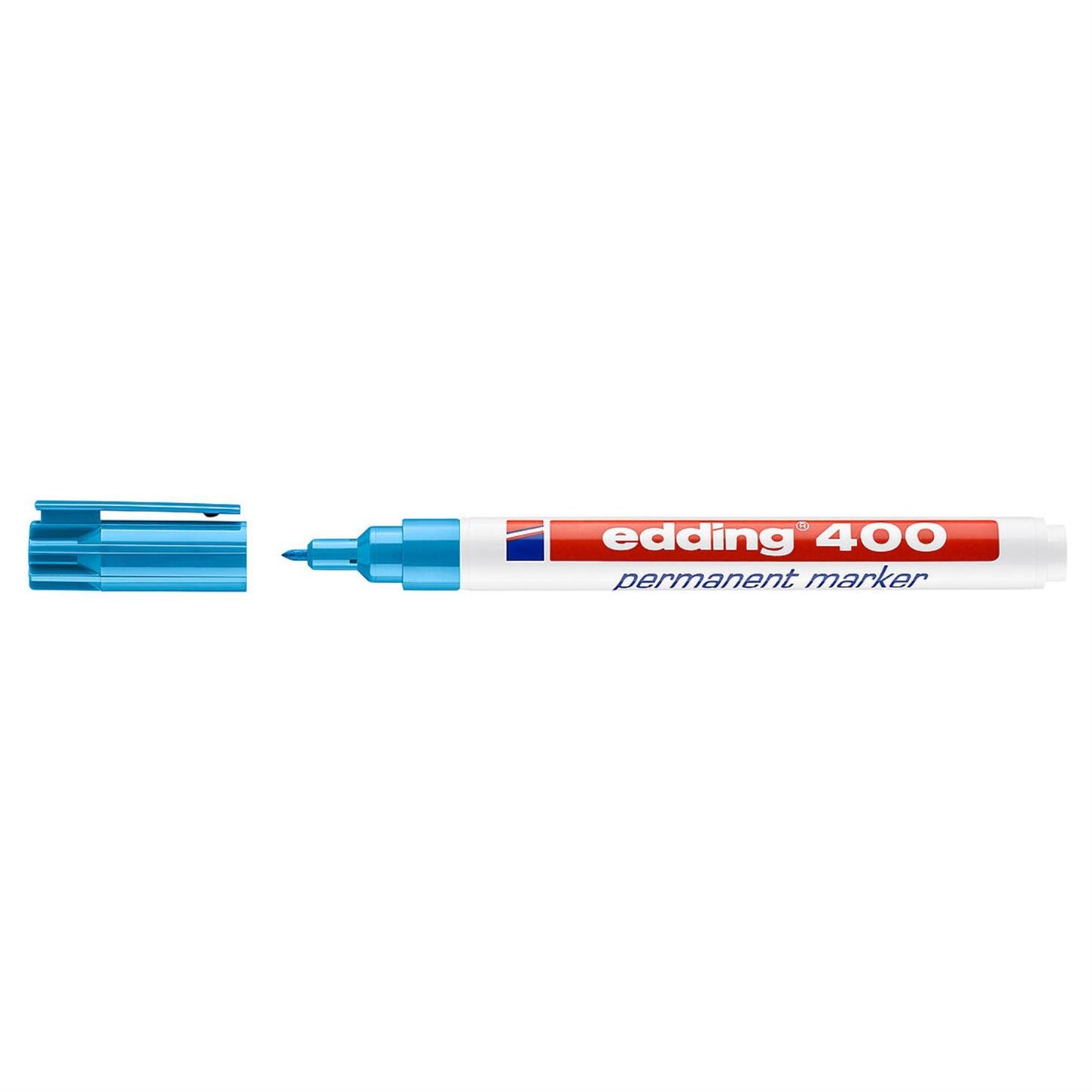 Edding 400 Permanent Markör Yuvarlak Uç 1 mm Açık Mavi