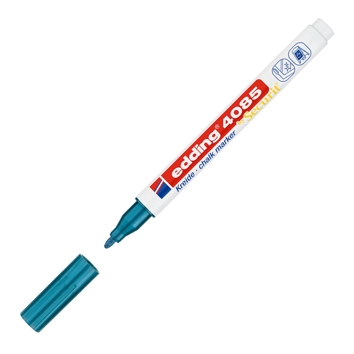 Edding 4085 likit Tebeşir Kalemi Yuvarlak Uç 1-2 mm  Metalik Mavi