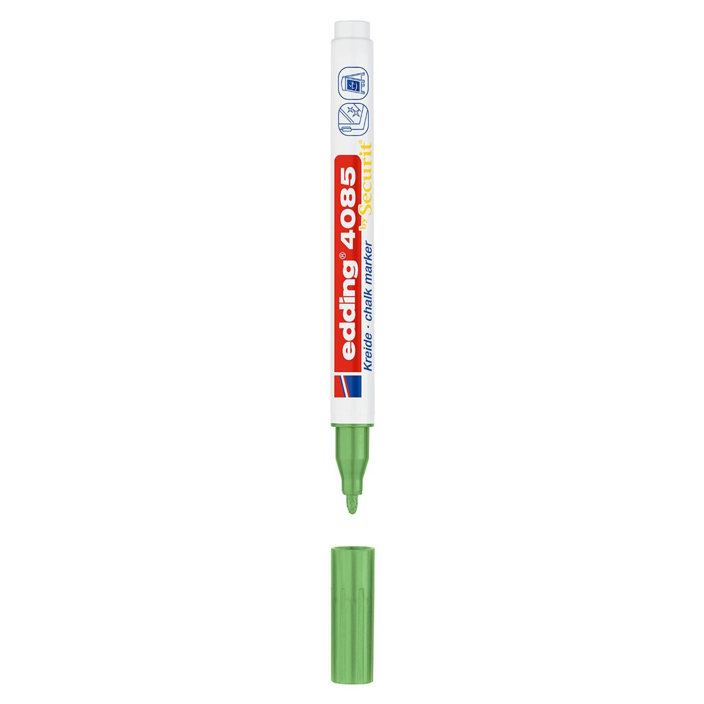 Edding 4085 likit Tebeşir Kalemi Yuvarlak Uç  1-2 mm  Metalik Yeşil