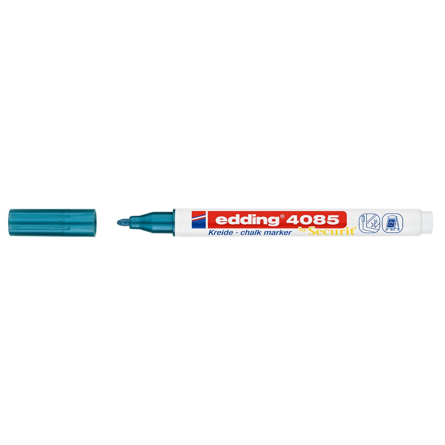 Edding 4085 likit Tebeşir Kalemi Yuvarlak Uç 1-2 mm  Metalik Mavi