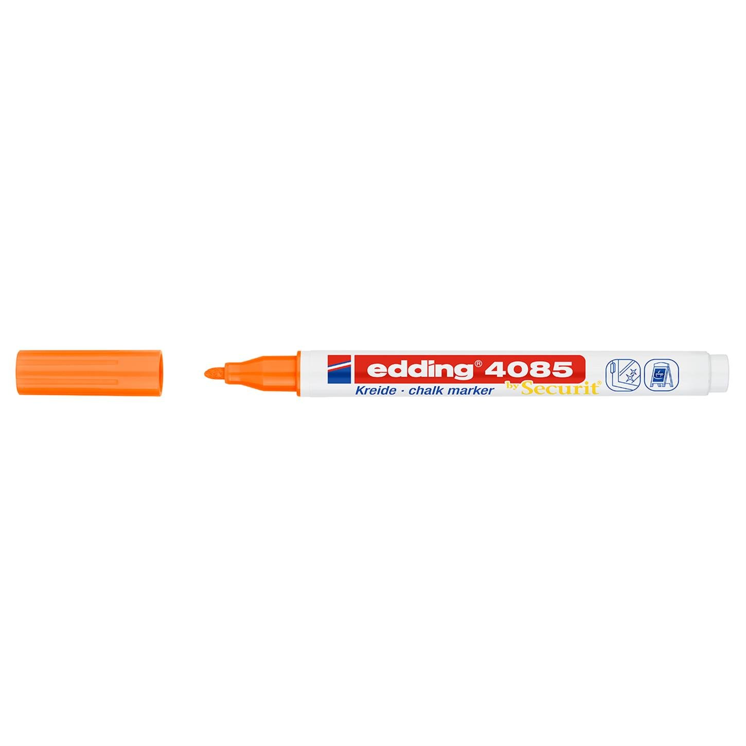 Edding 4085 likit Tebeşir Kalemi Yuvarlak Uç  1-2 mm  Fosforlu Turuncu