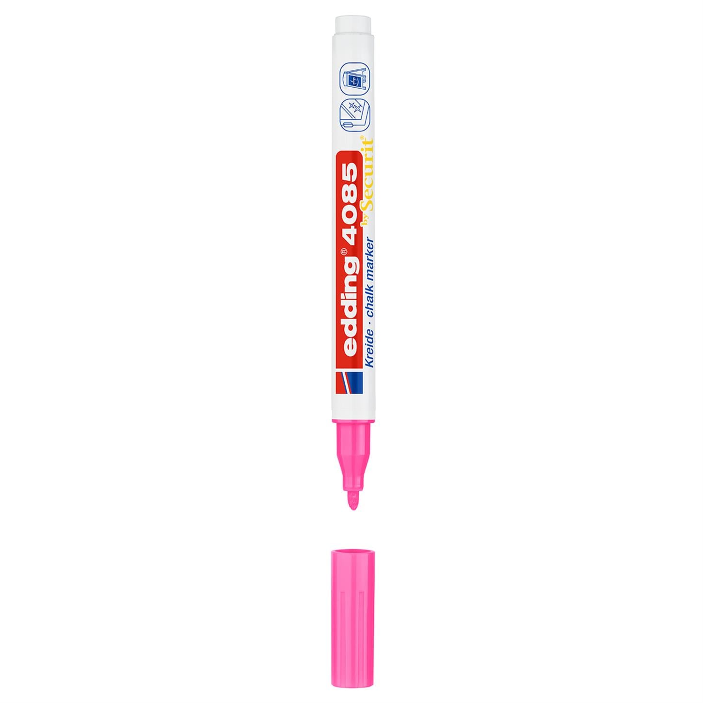Edding 4085 likit Tebeşir Kalemi Yuvarlak Uç  1-2 mm  Fosforlu Pembe