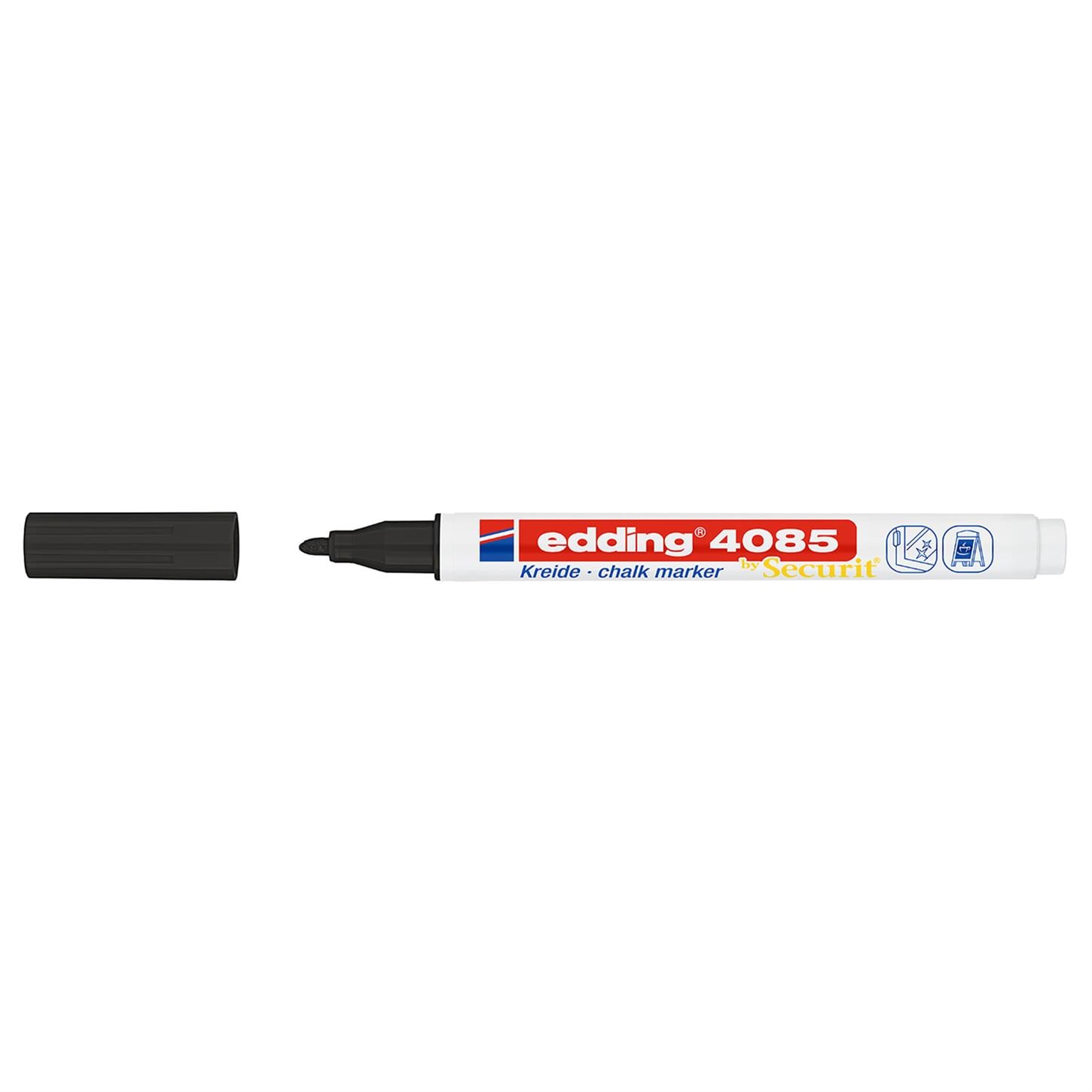 Edding 4085 likit Tebeşir Kalemi Yuvarlak Uç  1-2 mm  Siyah