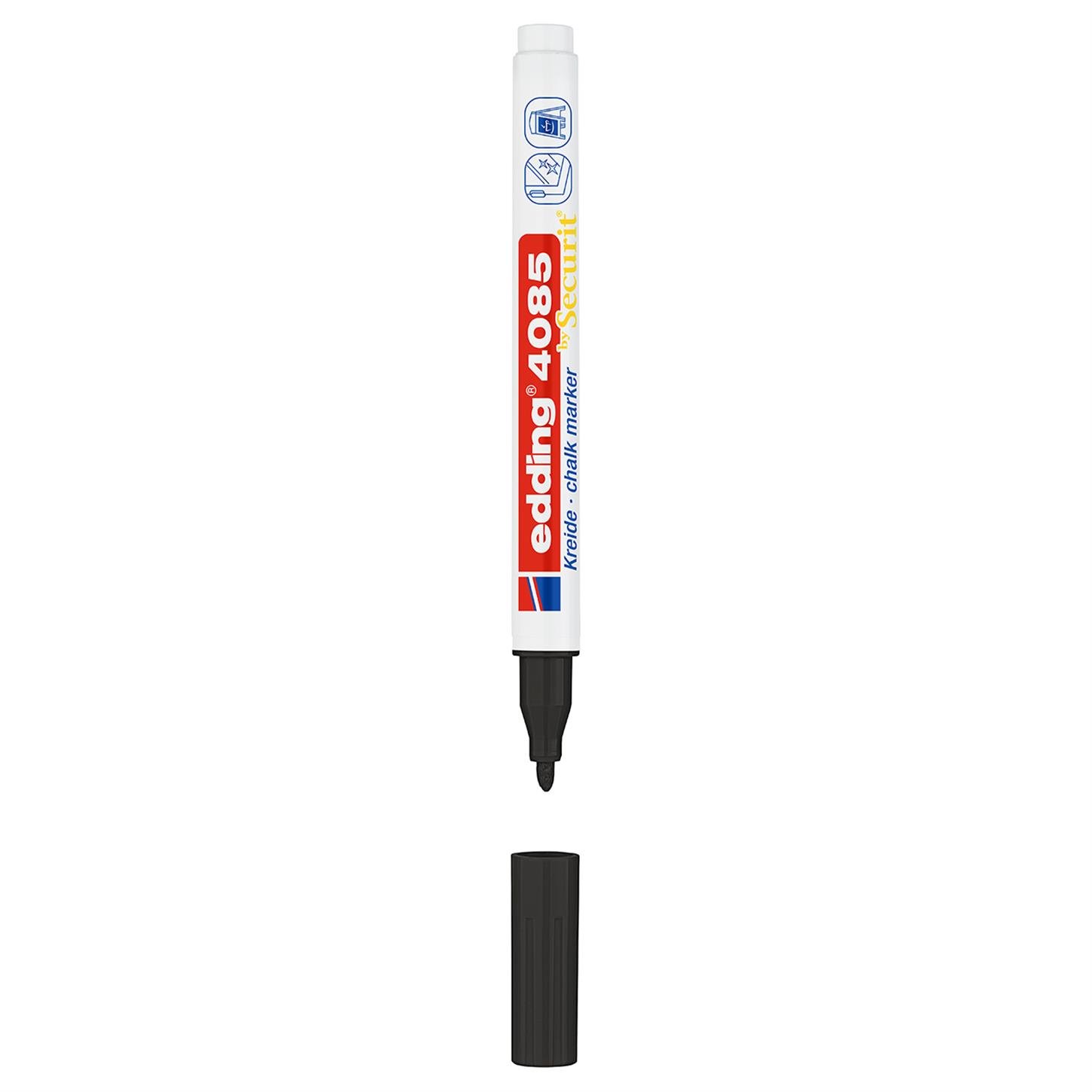 Edding 4085 likit Tebeşir Kalemi Yuvarlak Uç  1-2 mm  Siyah