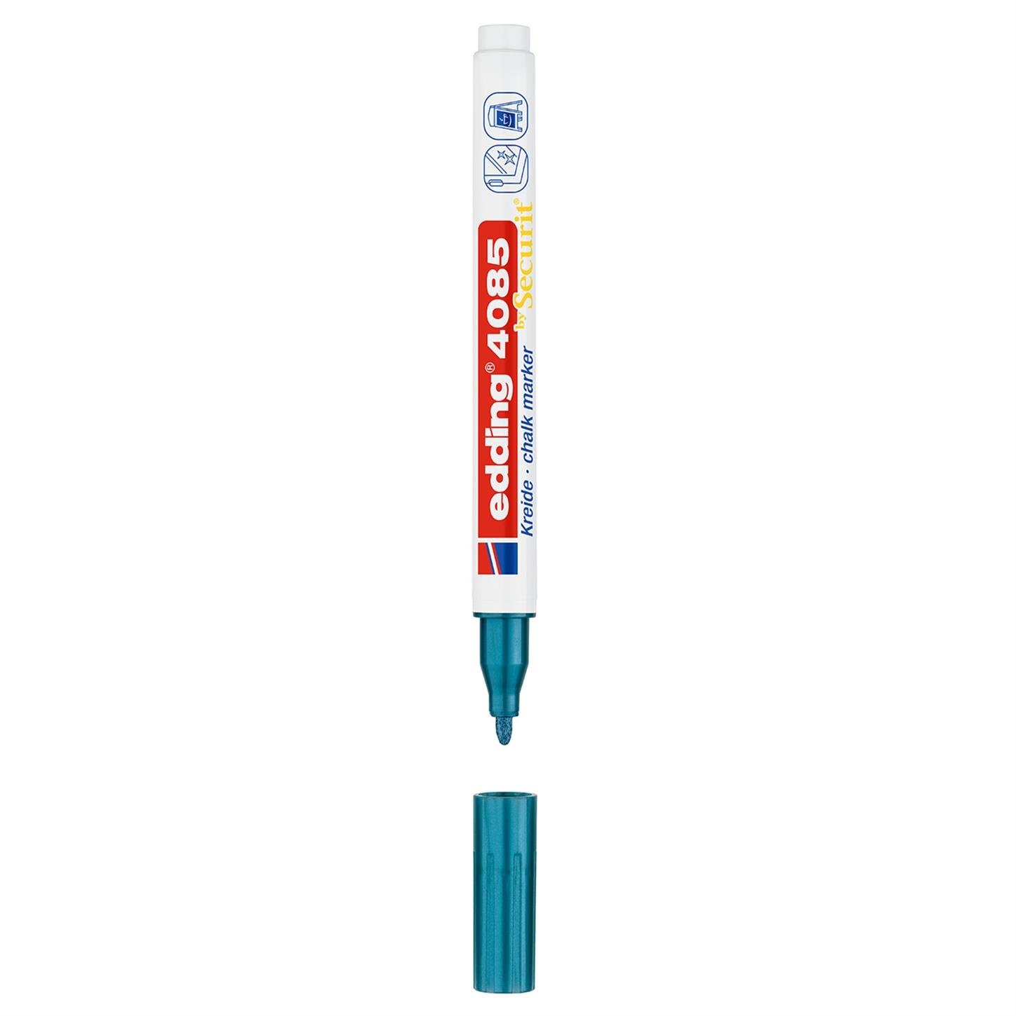 Edding 4085 likit Tebeşir Kalemi Yuvarlak Uç 1-2 mm  Metalik Mavi