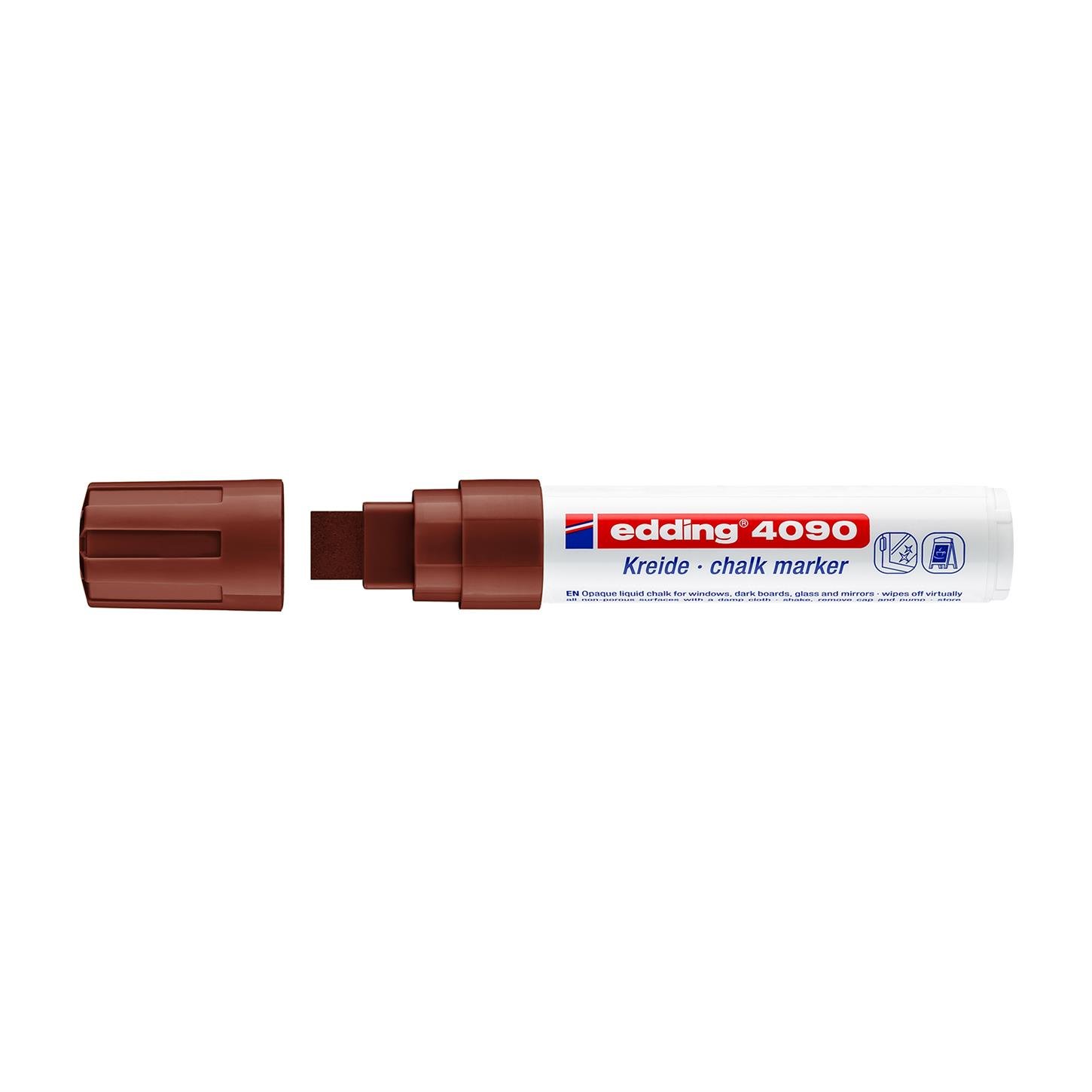 Edding 4090 likit Tebeşir Kalemi Kesik Uç 4-15 mm Kahverengi