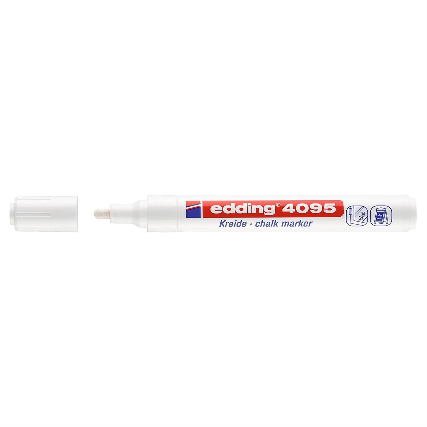 Edding 4095 likit Tebesir Kalemi Yuvarlak Uç  2-3 mm Beyaz
