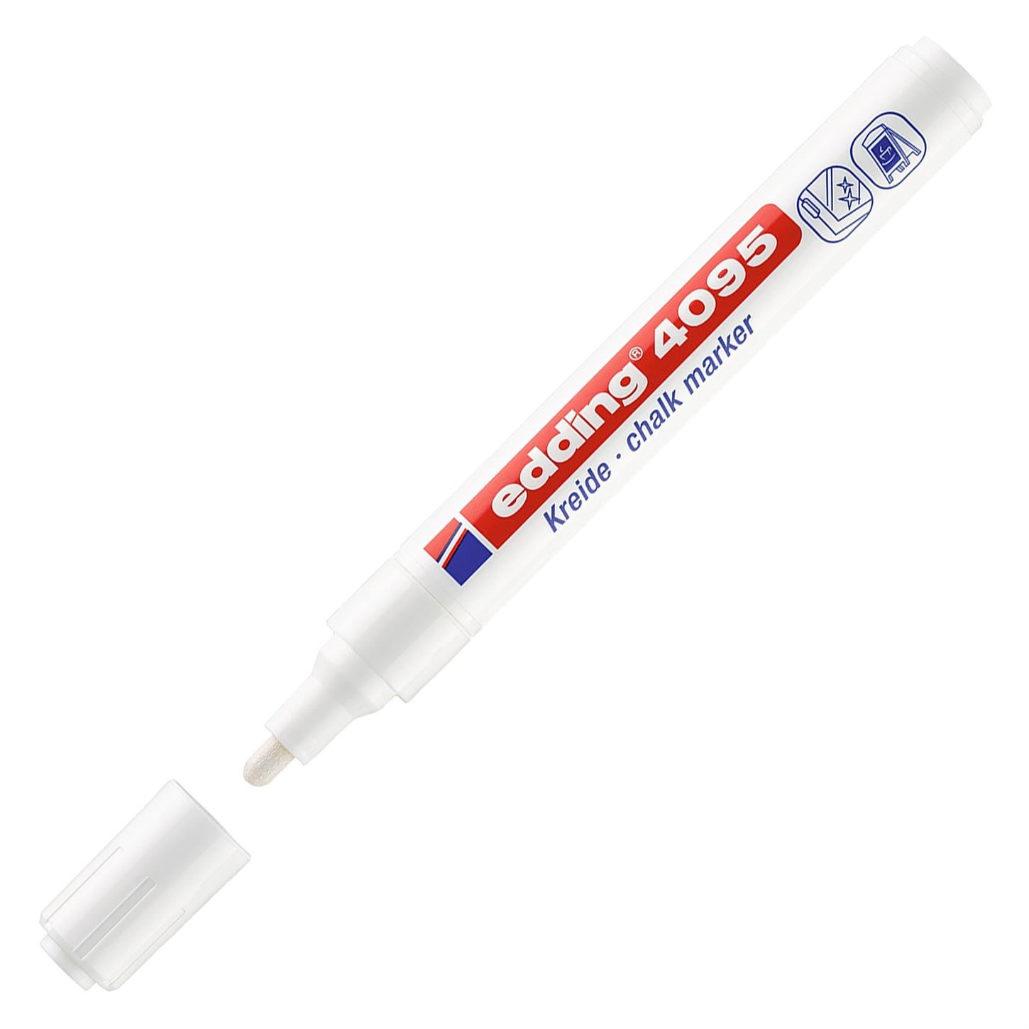 Edding 4095 likit Tebesir Kalemi Yuvarlak Uç  2-3 mm Beyaz