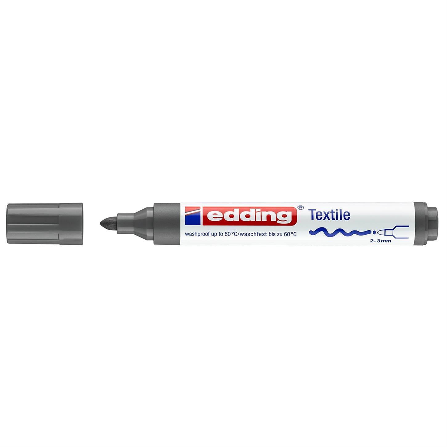 Edding 4500 Tekstil Markörü Yuvarlak Uç 2-3 mm Gri