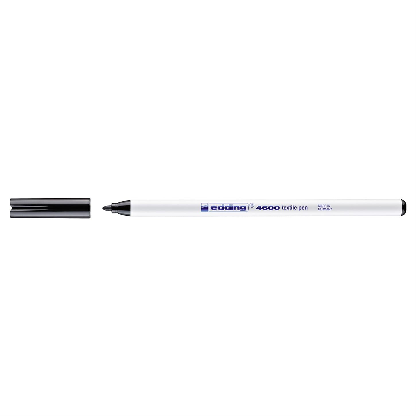 Edding 4600 Tekstil Kalemi Yuvarlak Uç 1 mm Siyah