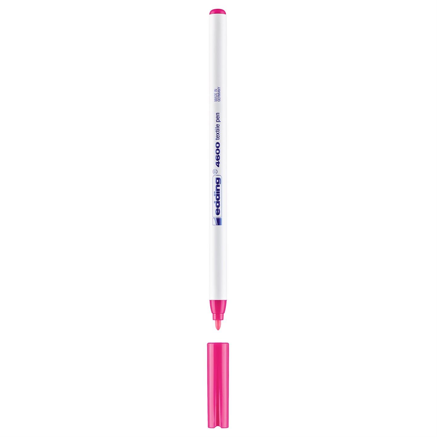 Edding 4600 Tekstil Kalemi Yuvarlak Uç 1 mm Fosfor Fosforlu Pembe