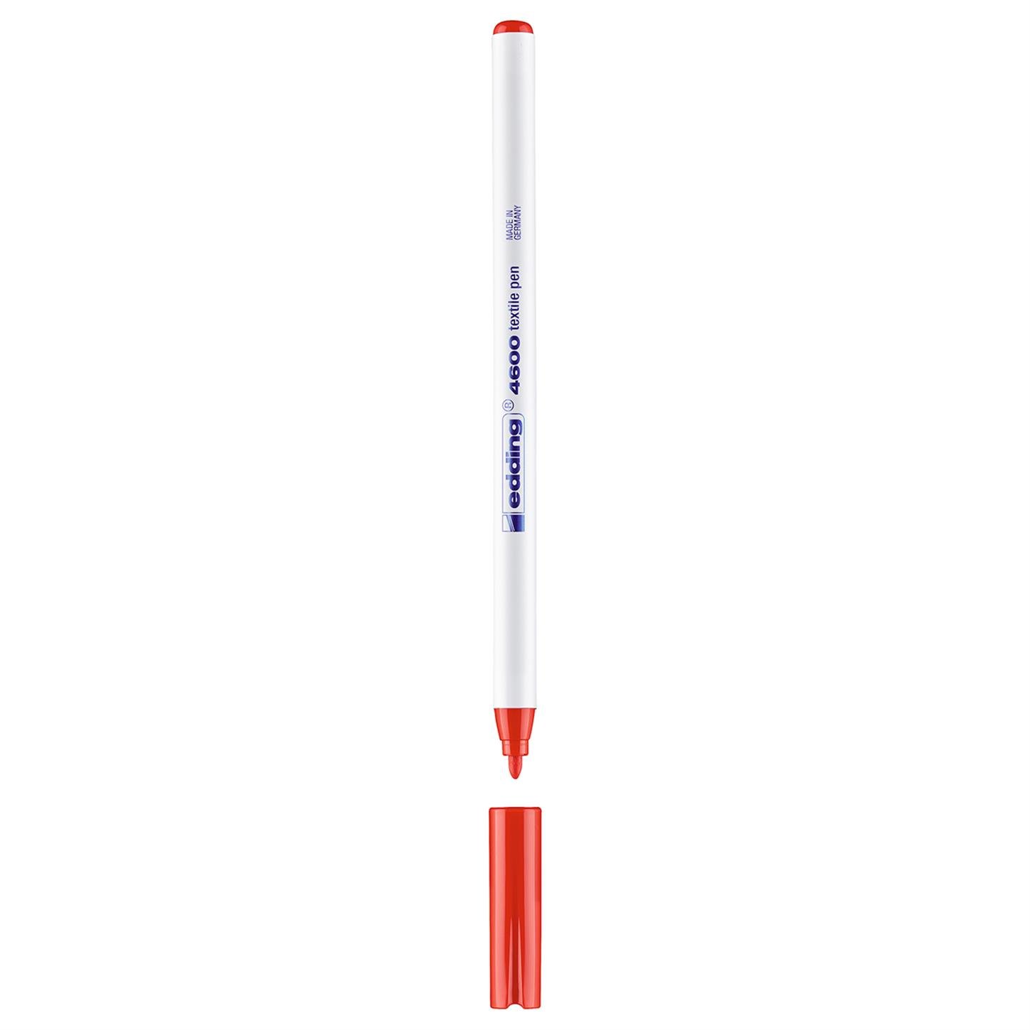 Edding 4600 Tekstil Kalemi Yuvarlak Uç 1 mm Kırmz