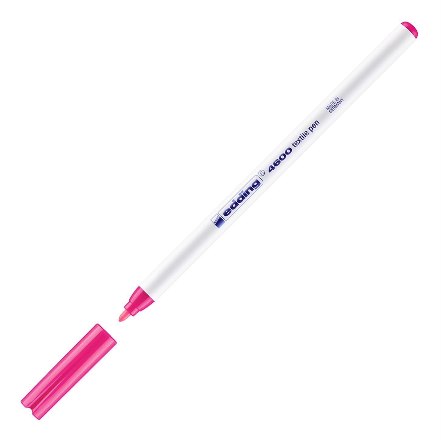 Edding 4600 Tekstil Kalemi Yuvarlak Uç 1 mm Fosfor Fosforlu Pembe