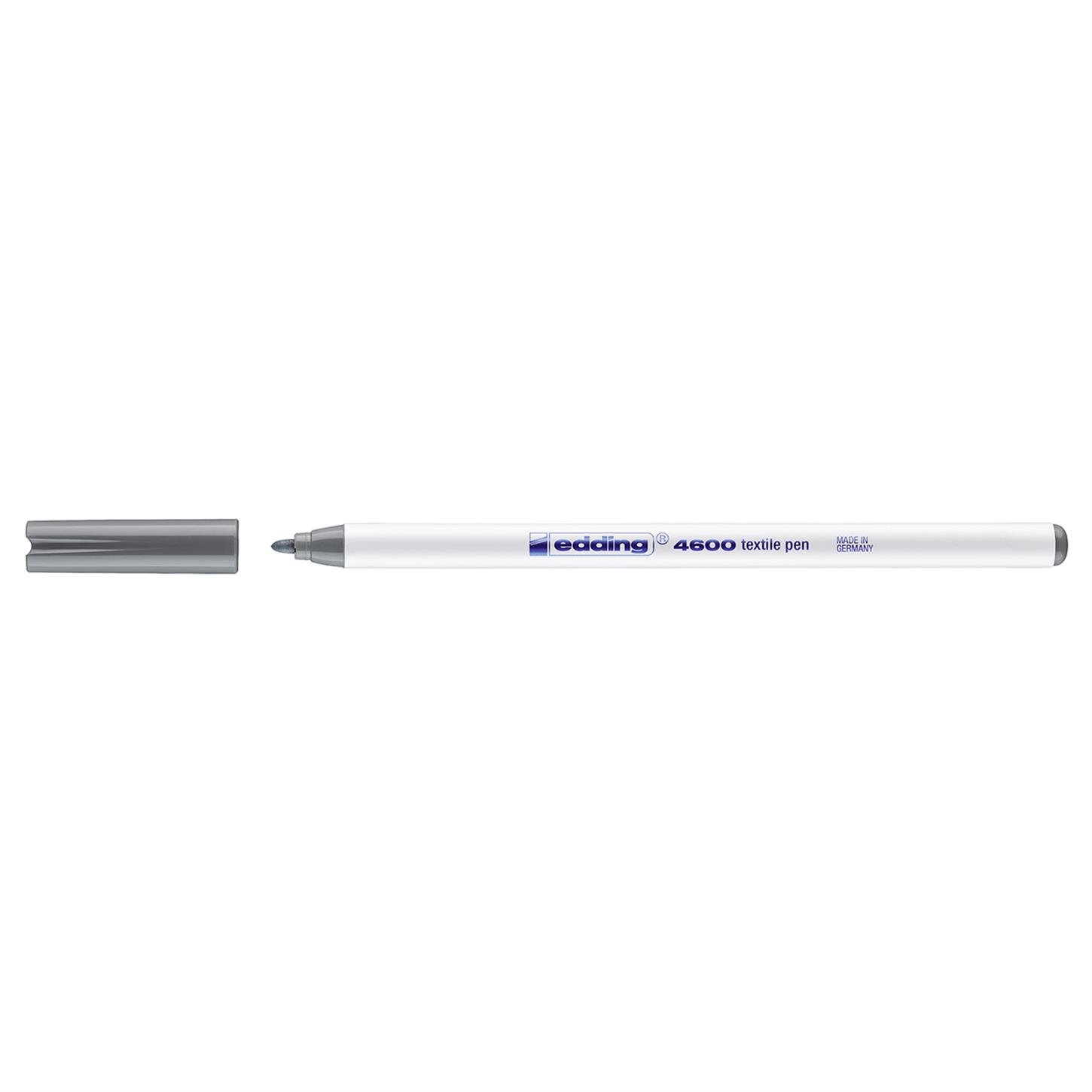 Edding 4600 Tekstil Kalemi Yuvarlak Uç 1 mm Gri