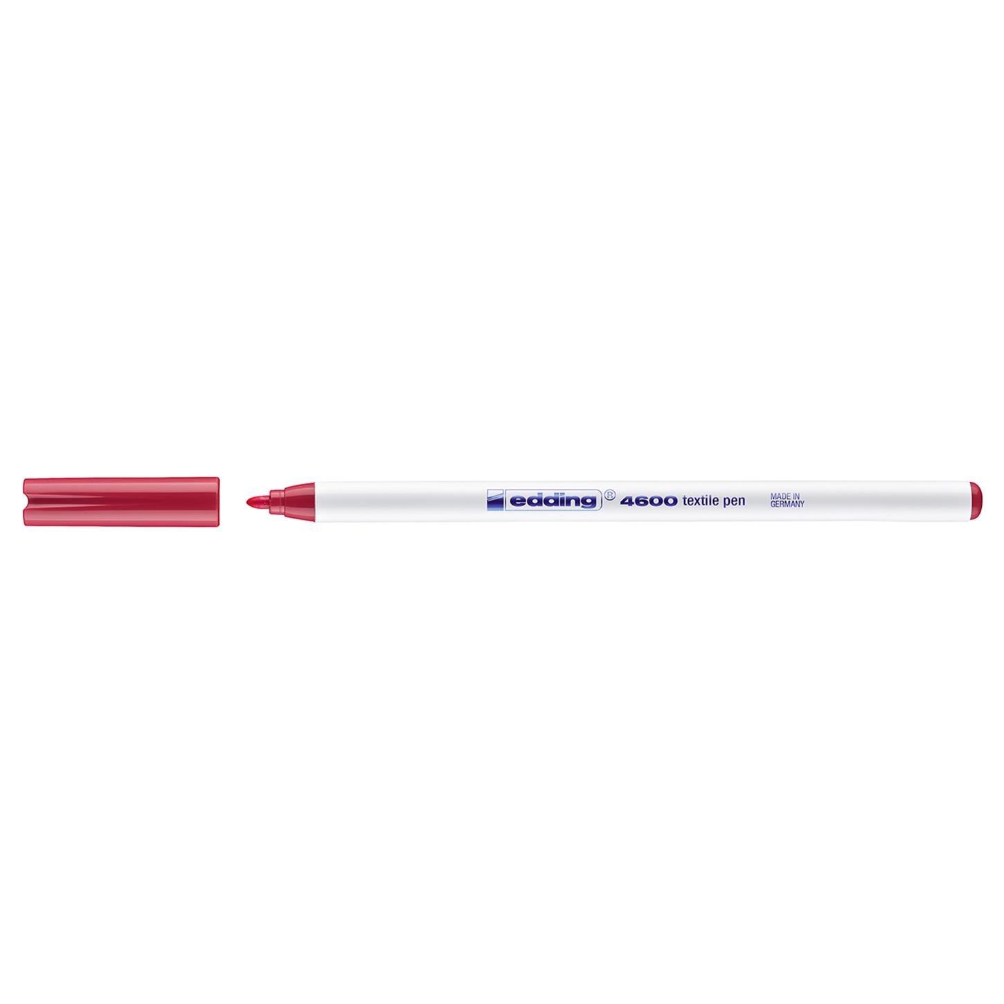 Edding 4600 Tekstil Kalemi Yuvarlak Uç 1 mm Carmina Kırmızısı