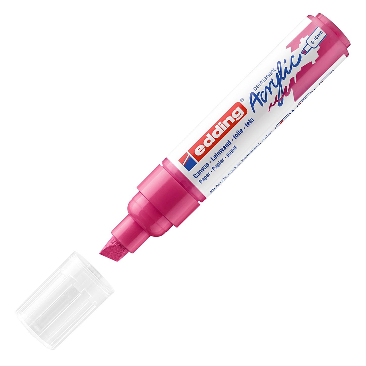 Edding 5000 Kalın Uçlu Akrilik Markör Kesik Uç 5-10 mm Telemagenta Mat