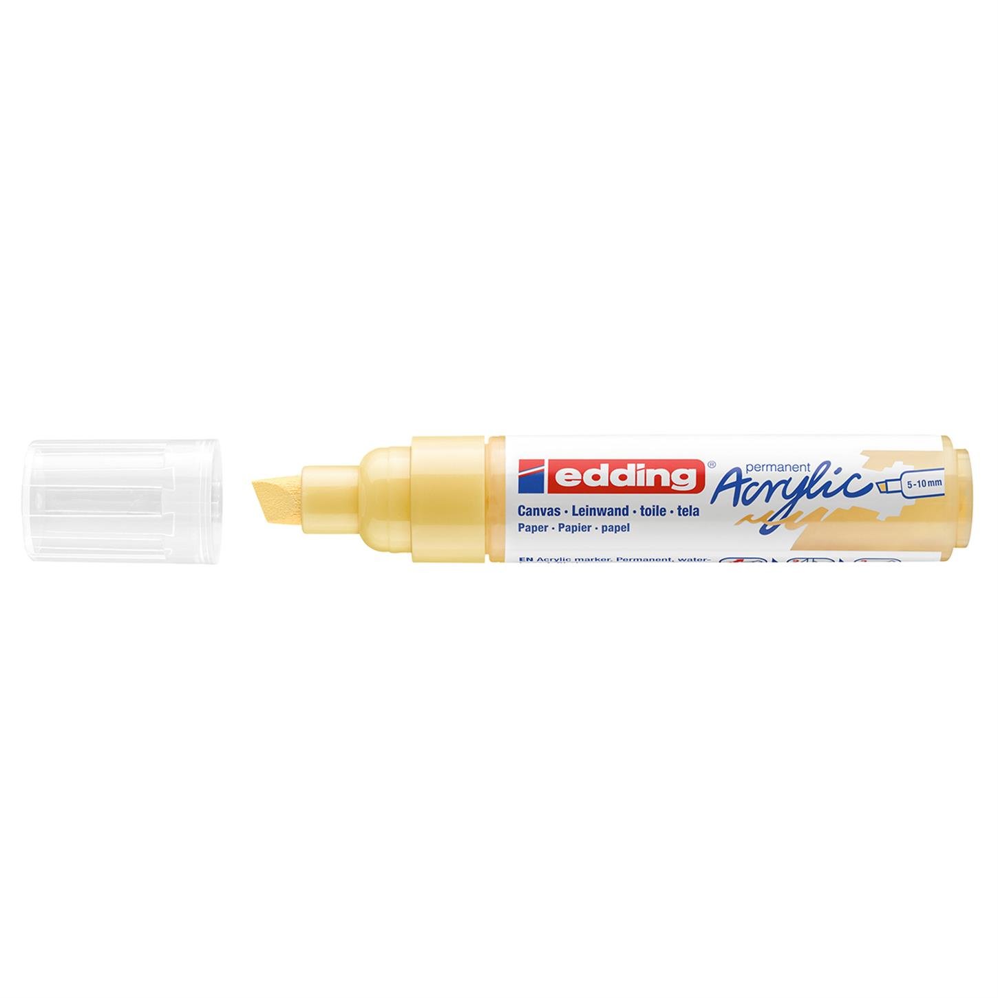 Edding 5000 Kalın Uçlu Akrilik Markör Kesik Uç 5-10 mm Pastel Sarı Mat