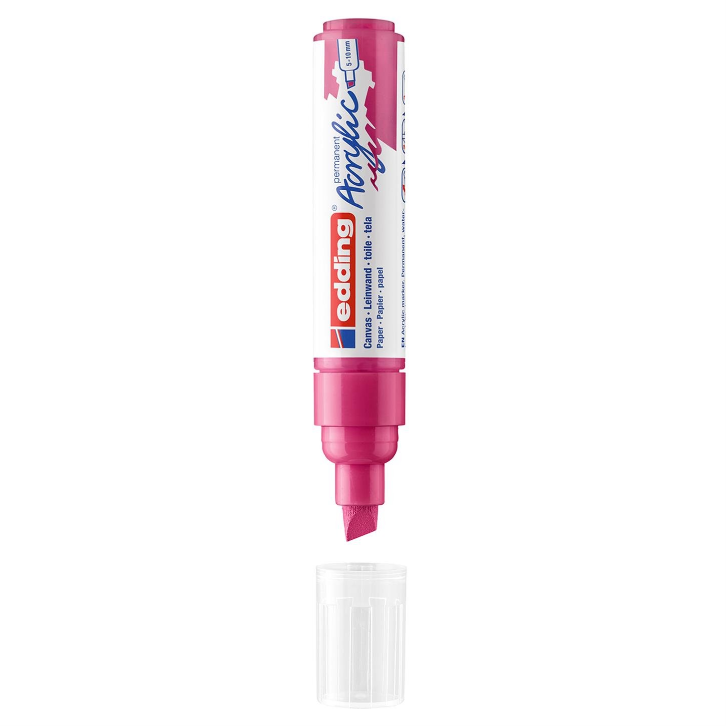 Edding 5000 Kalın Uçlu Akrilik Markör Kesik Uç 5-10 mm Telemagenta Mat