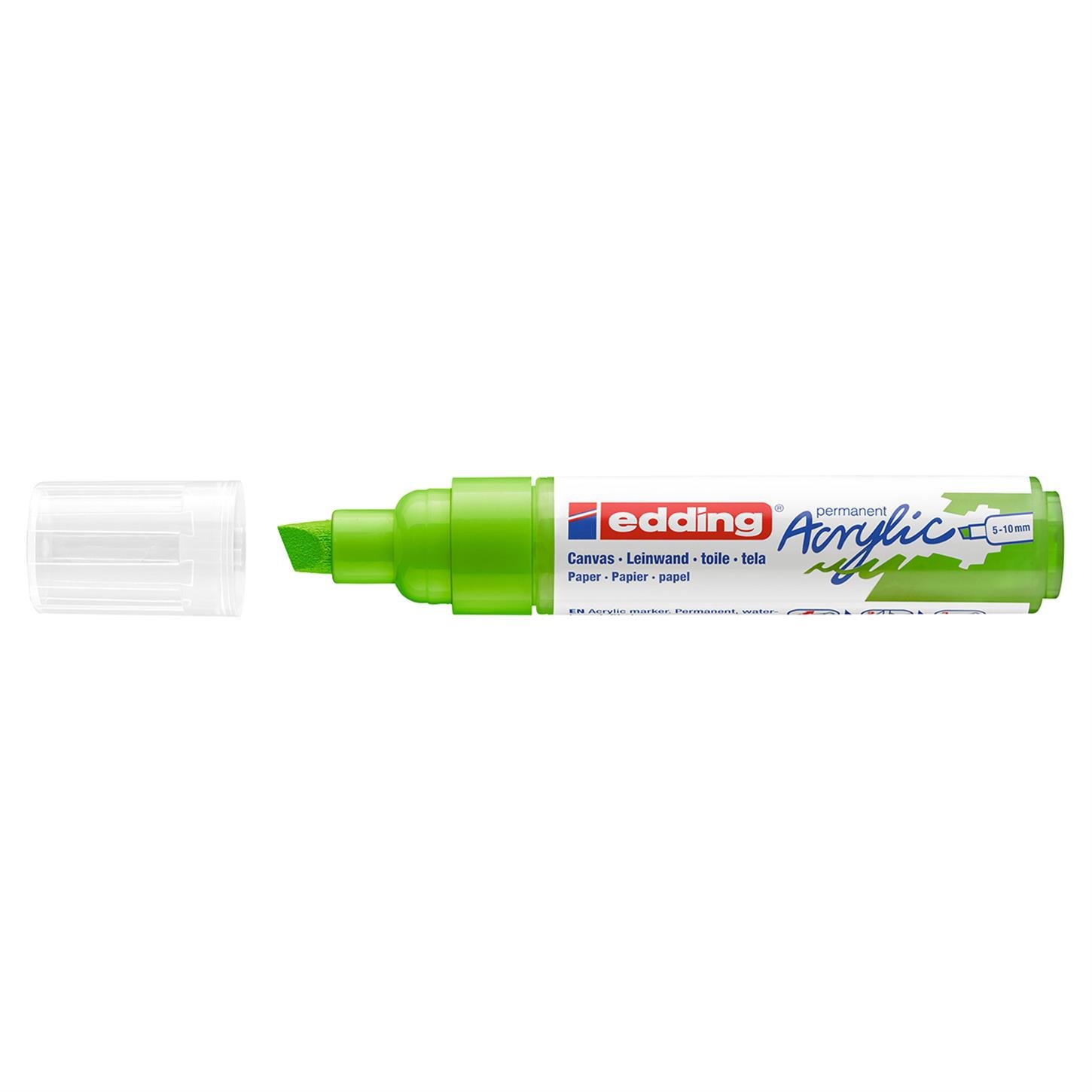 Edding 5000 Kalın Uçlu Akrilik Markör Kesik Uç 5-10 mm Sarı Yeşil Mat