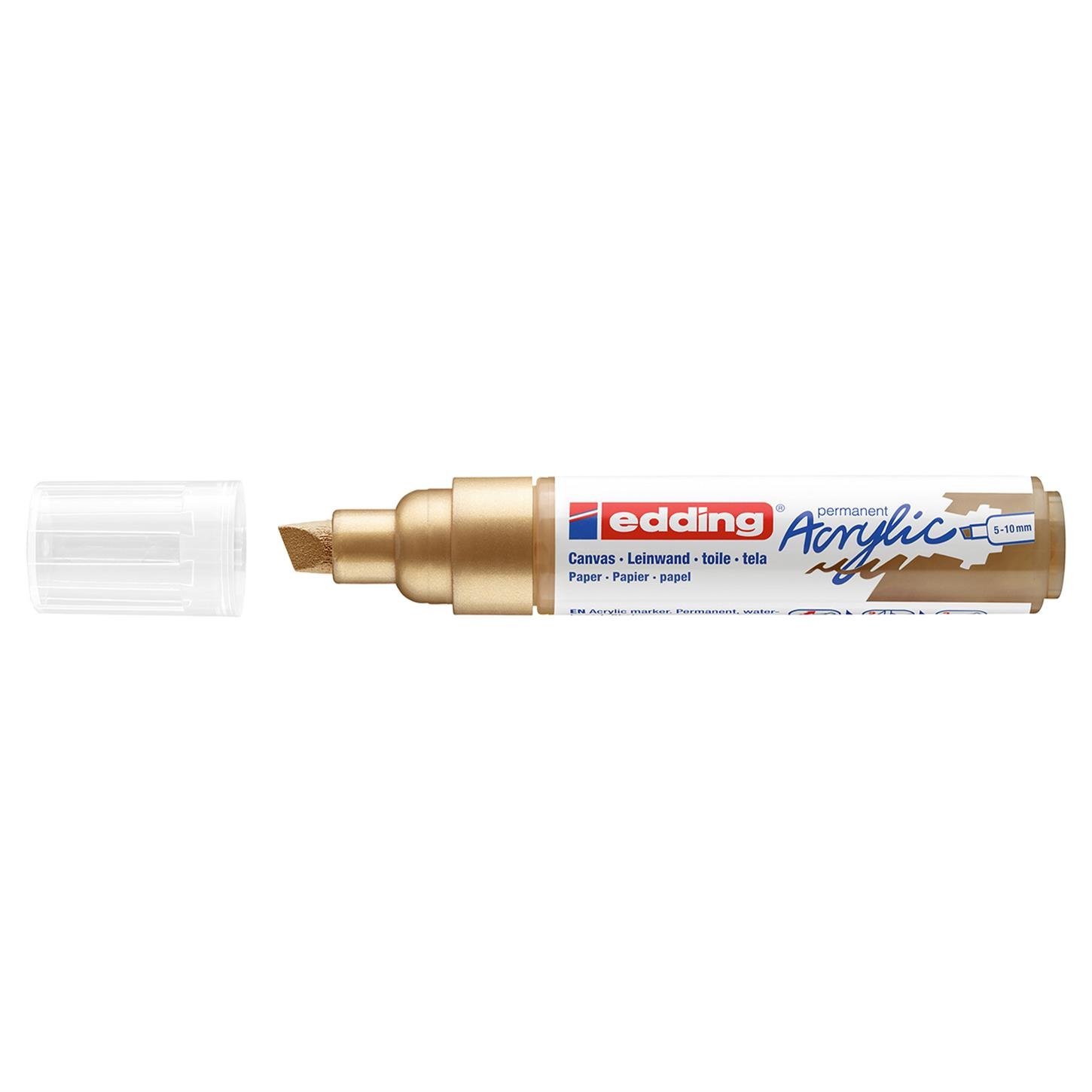 Edding 5000 Kalın Uçlu Akrilik Markör Kesik Uç 5-10 mm Altın Mat