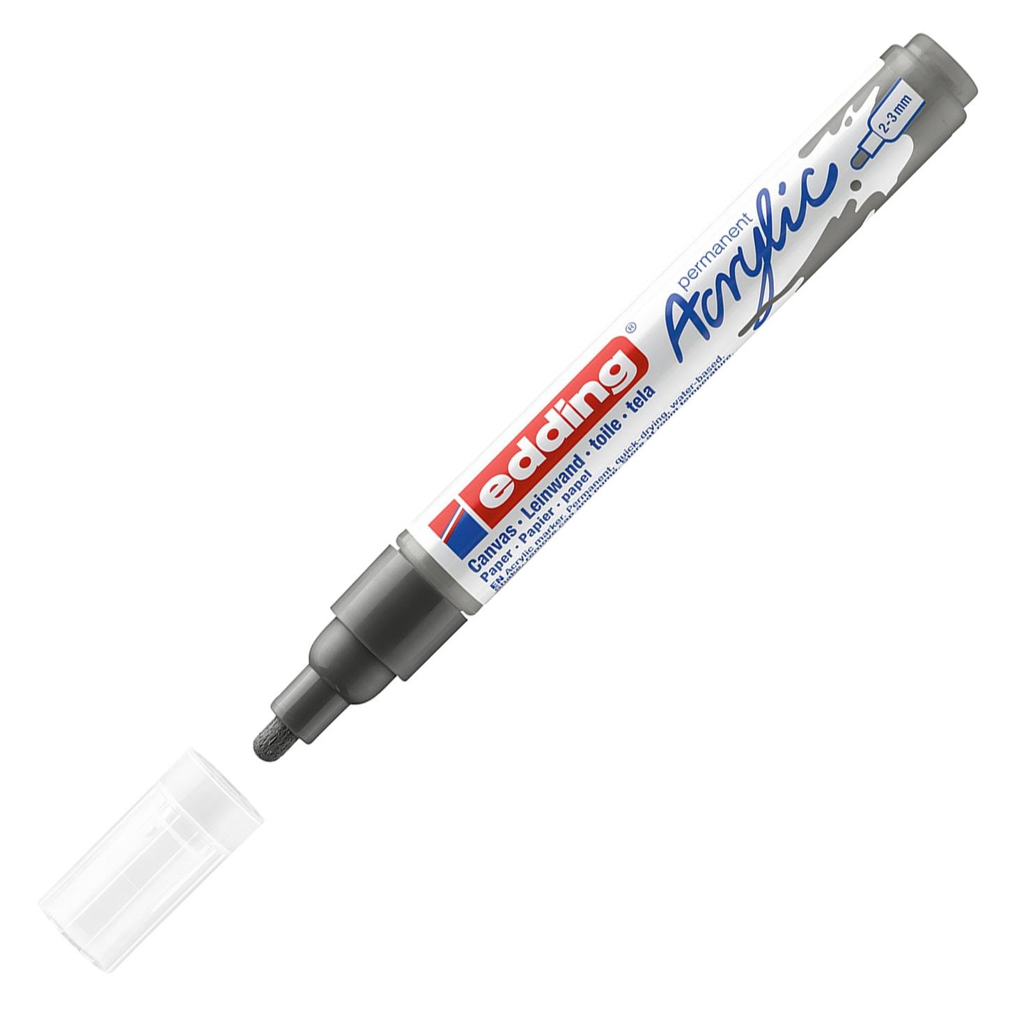 Edding 5100 Orta Uçlu Akrilik Markör Yuvarlak Uç 2-3 mm Antrasit Mat