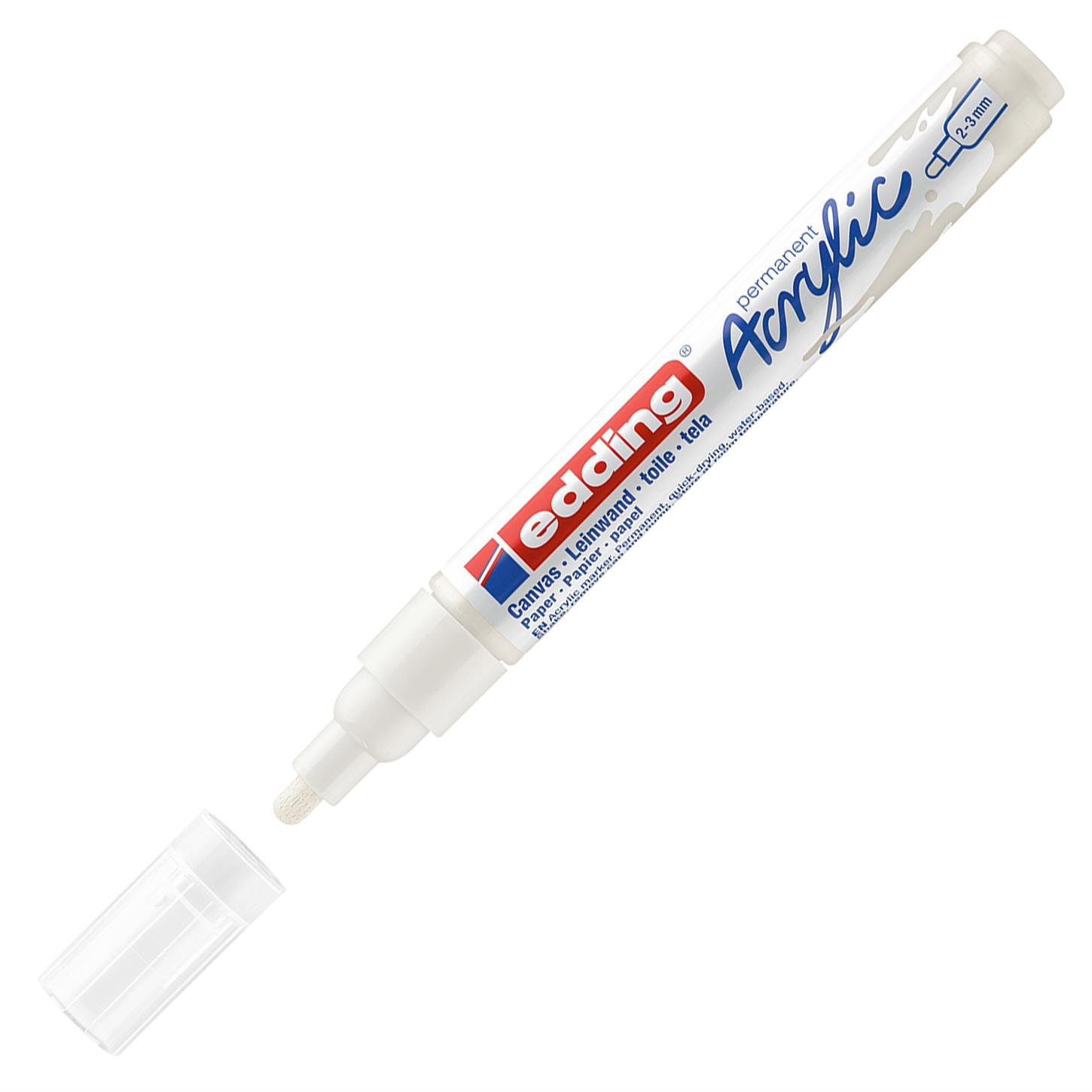 Edding 5100 Orta Uçlu Akrilik Markör Yuvarlak Uç 2-3 mm Trafik Beyaz Mat