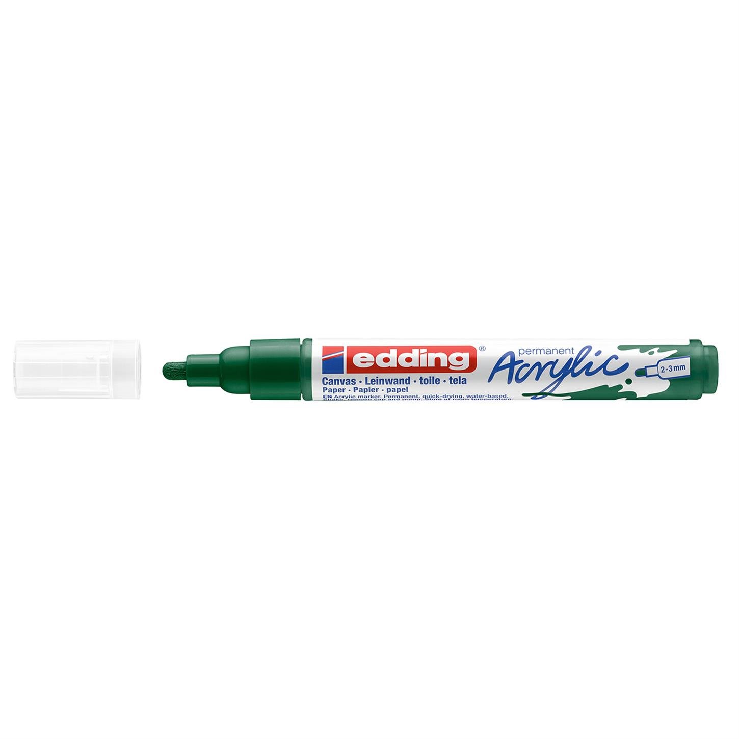 Edding 5100 Orta Uçlu Akrilik Markör Yuvarlak Uç 2-3 mm Yosun Yeşili Mat