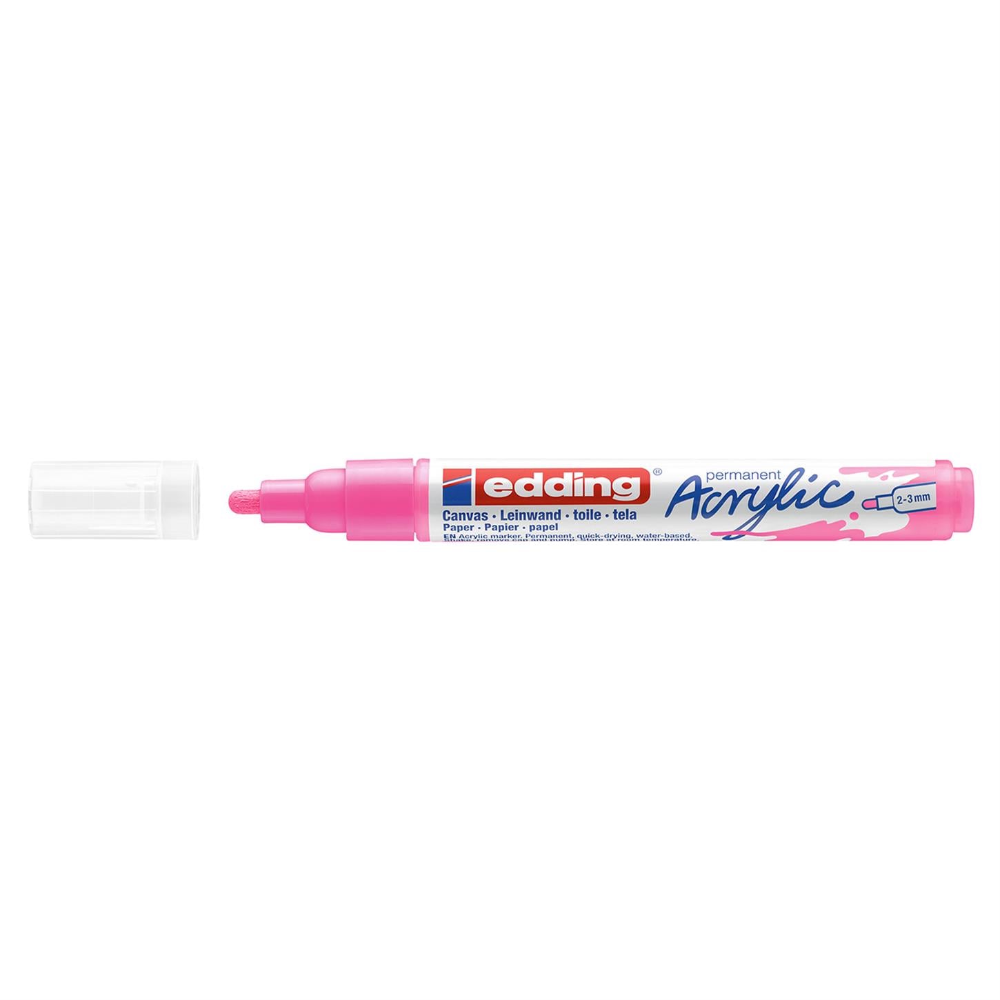 Edding 5100 Orta Uçlu Akrilik Markör Yuvarlak Uç 2-3 mm Fosforlu Pembe