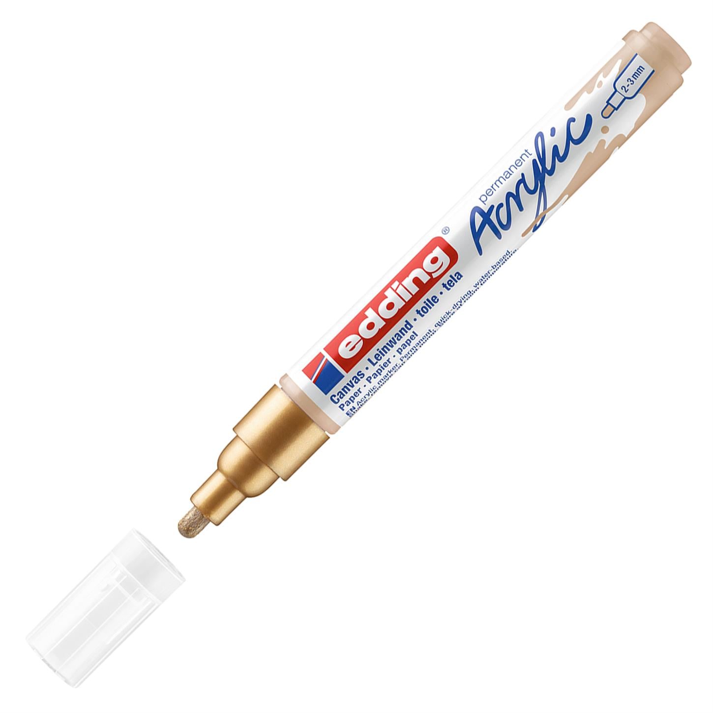 Edding 5100 Orta Uçlu Akrilik Markör Yuvarlak Uç 2-3 mm Altın Mat