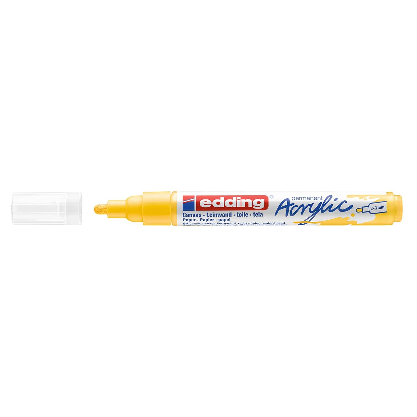 Edding 5100 Orta Uçlu Akrilik Markör Yuvarlak Uç 2-3 mm Trafik Sarı Mat